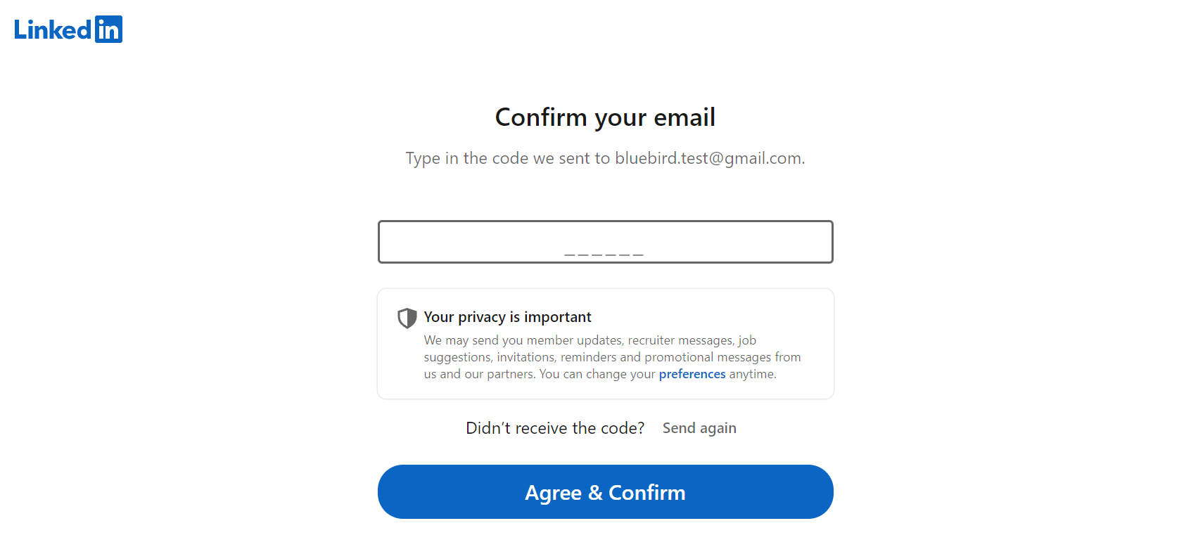 Email megerősítése - Bluebird